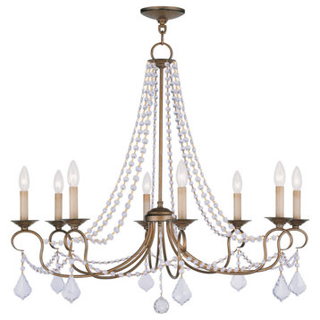 Pennington Chandelier, Antique Gold Leaf