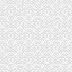 Charlotte Lace Wallpaper in Cloudy Smokey Grey by Brett Design - Wallpaper