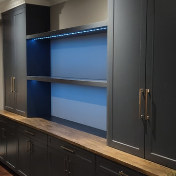 Custom Dark Blue Built in Entertaiment unit