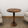 Traditional Dark Brown Mango Wood Accent Table 96092