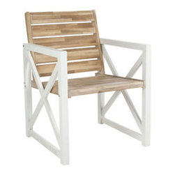 Acacia & Steel Beach Chair - Set of 2 - Outdoor Lounge Chairs