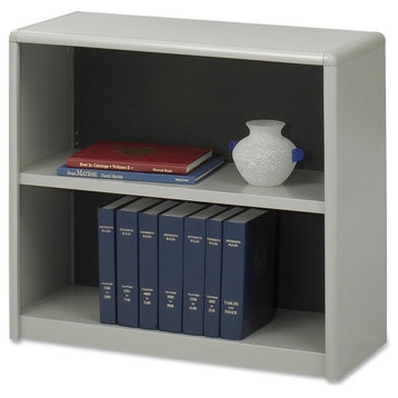Safco Value Mate Series Metal Bookcase, 2-Shelf, 31-3/4"X13-1/2"X28", Gray