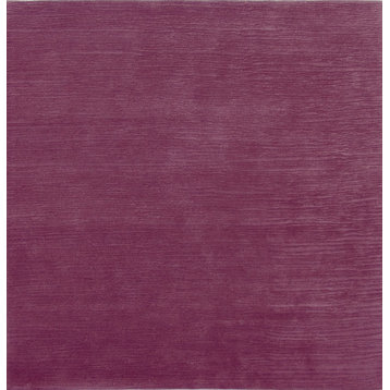 Raspberry Solid Shore Wool Rug, 8' Square