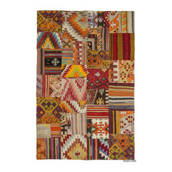 Turkish Kilim Patchwork Rug - Area Rugs