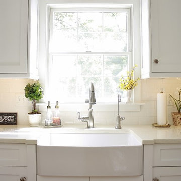 White Compac Perlino Quartz Kitchen