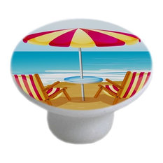 Beach Chairs Umbrella Ceramic Cabinet Drawer Knob