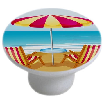 Beach Chairs Umbrella Ceramic Cabinet Drawer Knob