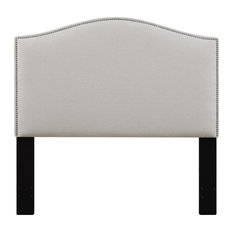 Kraft Nailhead Upholstered Headboard, Linen, Full/Queen