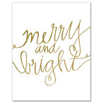 DDCG - Gold Merry and Bright Canvas Wall Art, 24"x30", Unframed - Spread holiday cheer this Christmas season by transforming your home into a festive wonderland with spirited designs. This Gold "Merry and Bright" Canvas Print makes decorating for the holidays and cultivating your Christmas style easy. With durable construction and finished backing, our Christmas wall art creates the best Christmas decorations because each piece is printed individually on professional grade tightly woven canvas and built ready to hang. The result is a very merry home your holiday guests will love.