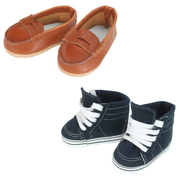 Loafers and High Top Shoes for 18" Boy Dolls