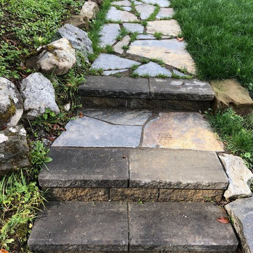 Natural flagstone pathway and manor stone steps