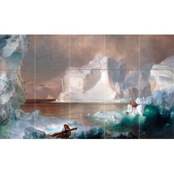 Tile Mural Seascape iceberg ocean water ice Backsplash 8" Ceramic Matte