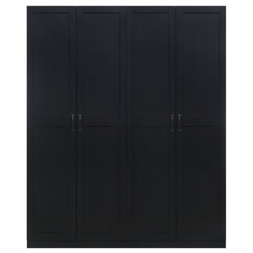 Hopkins Modern Freestanding Storage Closet- Set of 2, Black, 2-Piece