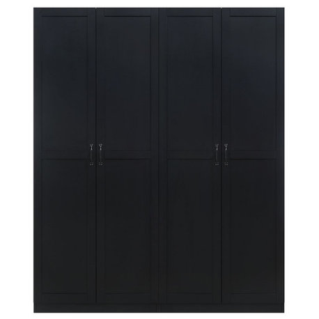 Hopkins Modern Freestanding Storage Closet- Set of 2, Black, 2-Piece