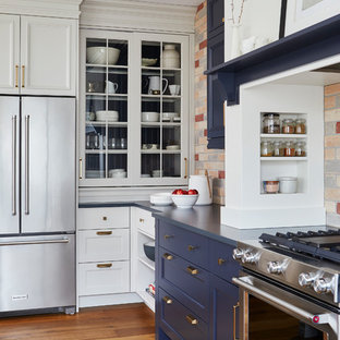 Kitchen of Brick and Contrast