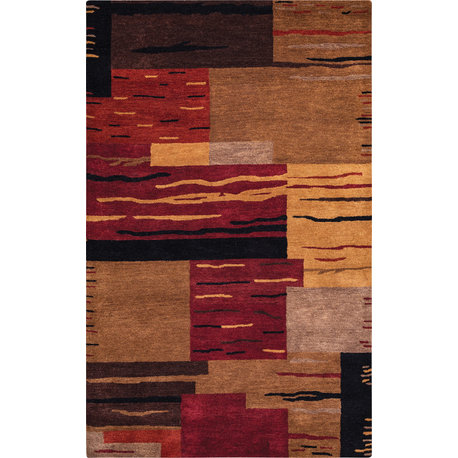 Rizzy Home Mojave MV127A Multi-Colored Block Area Rug, Rectangular 3'6" x 5'6"