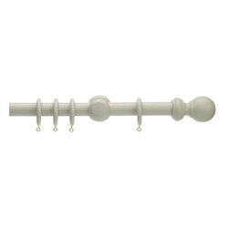 French Grey pole, with Classic ball finial - Curtain Poles