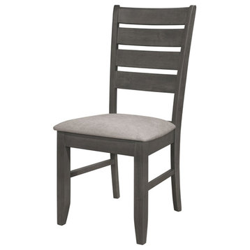 Pemberly Row Contemporary Wood Ladder Back Side Chair Gray and Dark Gray