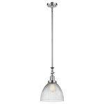 Innovations Lighting - 1-Light Seneca Falls 9.5" Pendant, Polished Chrome, Clear Halophane Shade - One of our largest and original collections, the Franklin Restoration is made up of a vast selection of heavy metal finishes and a large array of metal and glass shades that bring a touch of industrial into your home.