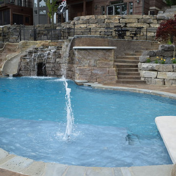 Outdoor Adventure Swim Up Bar Concrete Countertops in Sahara Stone ecoFinish