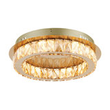 Brushed Brass Effect Plate & Champagne Faceted Acrylic 1lt Flush 16W