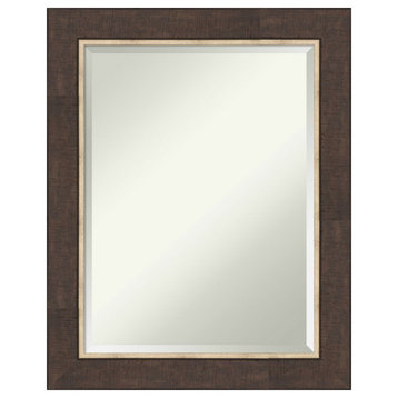 Lined Bronze Beveled Wall Mirror 23 x 29 in.