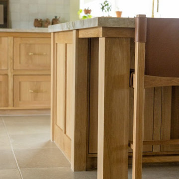 Custom White Oak Island Post & Leg Joinery Detail