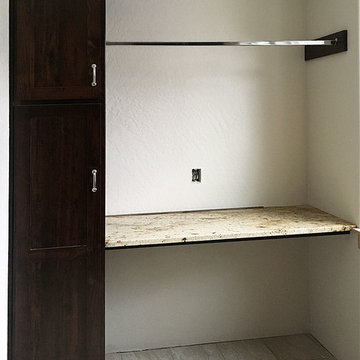 Rustic Hickory Laundry Cabinets with Spanish Oak Stain