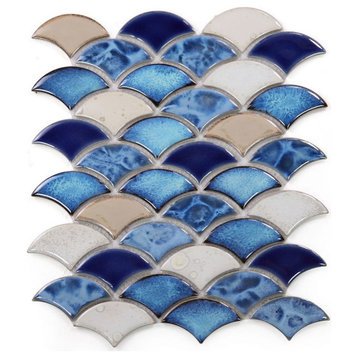 Mosaic Handmade Porcelain Tile For Swimming Pool Wet Areas & More, Blue