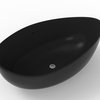 Newport 71" Solid Surface Freestanding Bathtub, Black