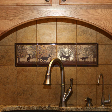 Whitetail Deer story line mural, Kitchen by Designers Choice Tile