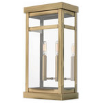 Livex Lighting - Livex Lighting 20704-01 Hopewell - 18" Two Light Outdoor Wall Lantern - The design of the Hopewell outdoor wall lantern giHopewell 18" Two Lig Antique Brass Clear  *UL Approved: YES Energy Star Qualified: n/a ADA Certified: n/a  *Number of Lights: Lamp: 2-*Wattage:60w Candelabra Base bulb(s) *Bulb Included:No *Bulb Type:Candelabra Base *Finish Type:Antique Brass