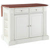 Drop Leaf Breakfast Bar Top Kitchen Island, White Finish