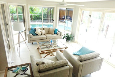 Photo of a contemporary family room in Sunshine Coast.