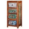 Modern Pioneer Colors Reclaimed Wood 4 Drawer Tall Dresser