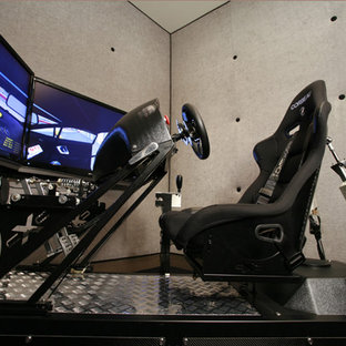 Minimalist home theater photo in Tampa