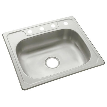 Sterling Middleton Single Bowl 4-Hole Drop-in Kitchen Sink, Stainless Steel