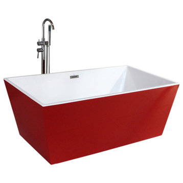 Serenity 67" Acrylic Soaking Tub - Trapezoid, Red