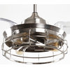 36 Industrial Satin Nickel Retractable Ceiling Fan with Remote Control