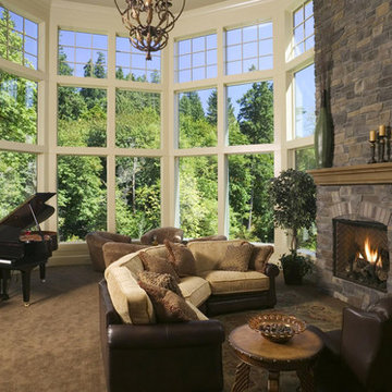 Traditional Stone Living Room
