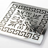 Schluter-Kerdi Shower Drain Replacement Cover, Greek Fret Design, Polished Stainless Steel
