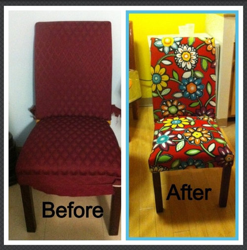 Companion fabric on Parson chairs