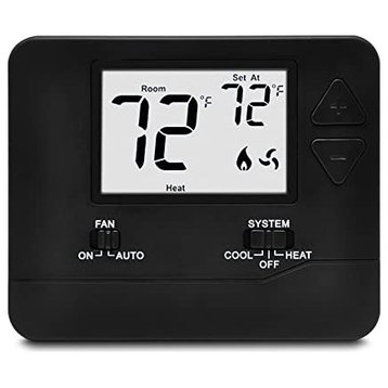 Non-Programmable Digital Thermostat for Home, up to 1 Heat/1 Cool With Large LCD