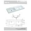 ADM Double Rectangular Stone Resin Countertop Sink, White, 47", Matte White
