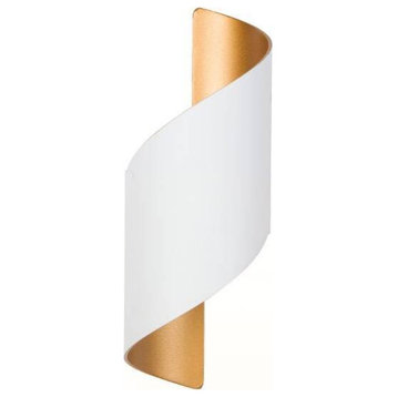 Creative White/Black Outdoor Aluminum Waterproof Wall Lamp For Courtyard, White/Gold