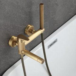 Antique Brass Two Holes Bathtub Faucet Mixer Bathroom Bath Faucet Set TA0399F - Bathtub Faucets