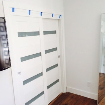 Modern Sliding Door Finished in Matte White