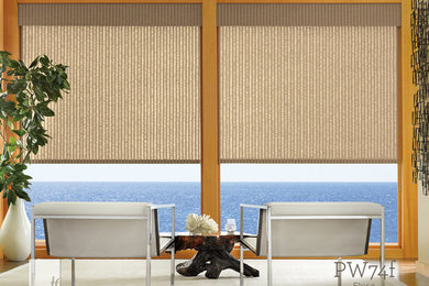 Bamboo Woven Shades in Living Room