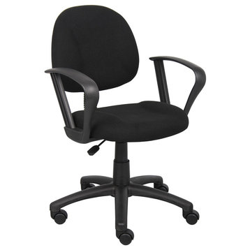 Boss Black Deluxe Posture Chair With Loop Arms