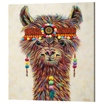 Hippie Llama II' by Carolee Vitaletti Giclee Canvas Wall Art, 26"x34"